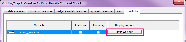 not being able to control revit link visibility settings